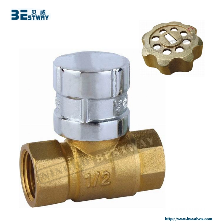 Good Market Brass Lockable Ball Valve for Water Meter with Magnetic Lock