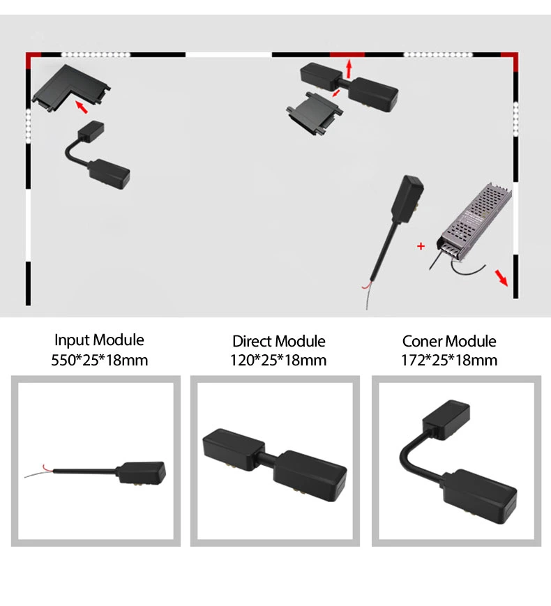 T-Type Connector LED Magnetic Track Lighting Rail Accessories